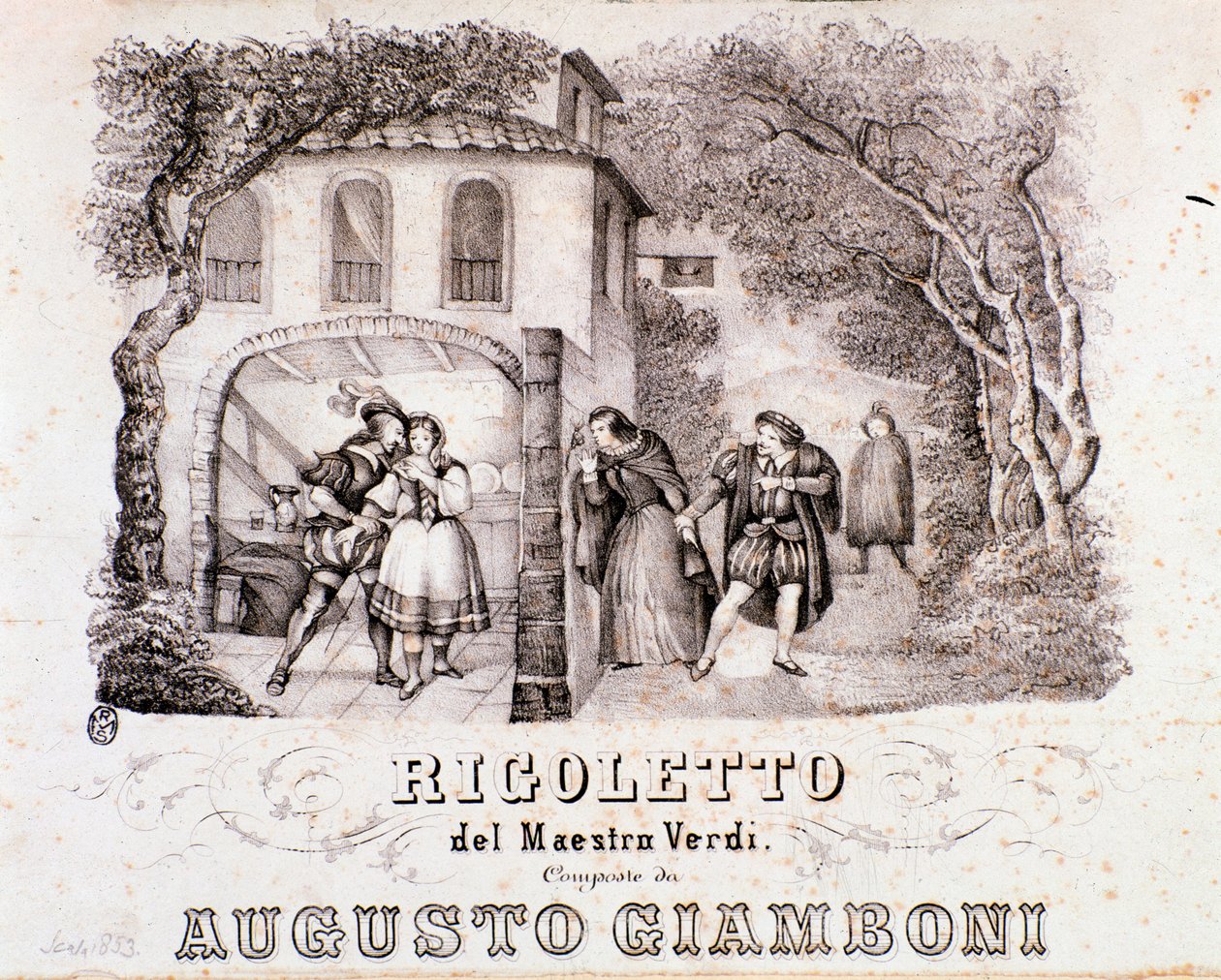 Frontispis partitury opery Rigoletto od Giuseppe Verdiho od Anonymous Anonymous