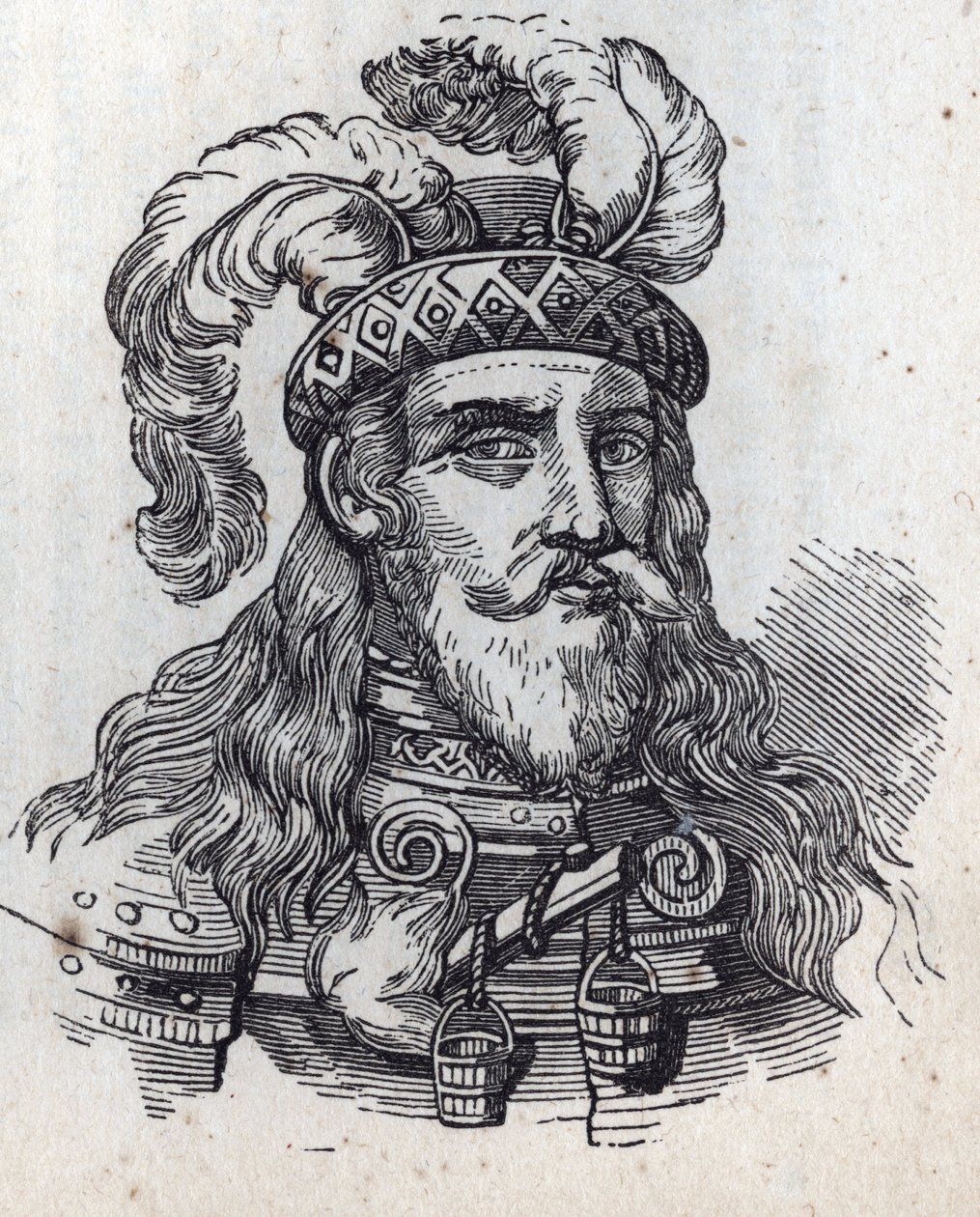 Galeazzo podle Viscontiho - Portrét Galease II Viscontiho - Galeazzo II Viscontiho - 1320-1378 -rytina - od Anonymous Anonymous