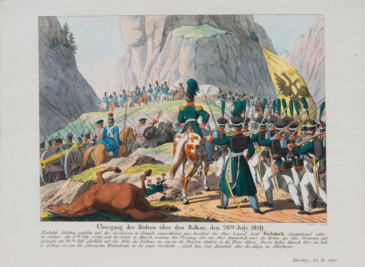 Guerre russo-turque de 1828-1829 - Armáda hraběte Ivana Ivanoviče Diebitsche (Hans Karl Friedrich Anton von Diebitsch a Narden ou Ivan Ivanovitch Dibitch-Zabalkanski od Anonymous Anonymous