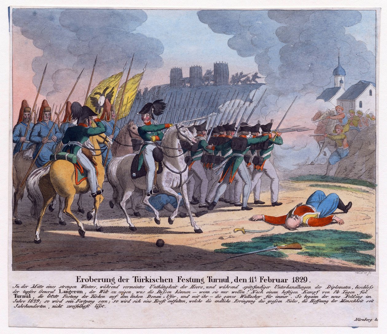 Rusko-turecká válka 1828-1829 - Pád pevnosti Turnu (Drobeta Turnu Severin, Rumunsko) 11. února od Anonymous Anonymous
