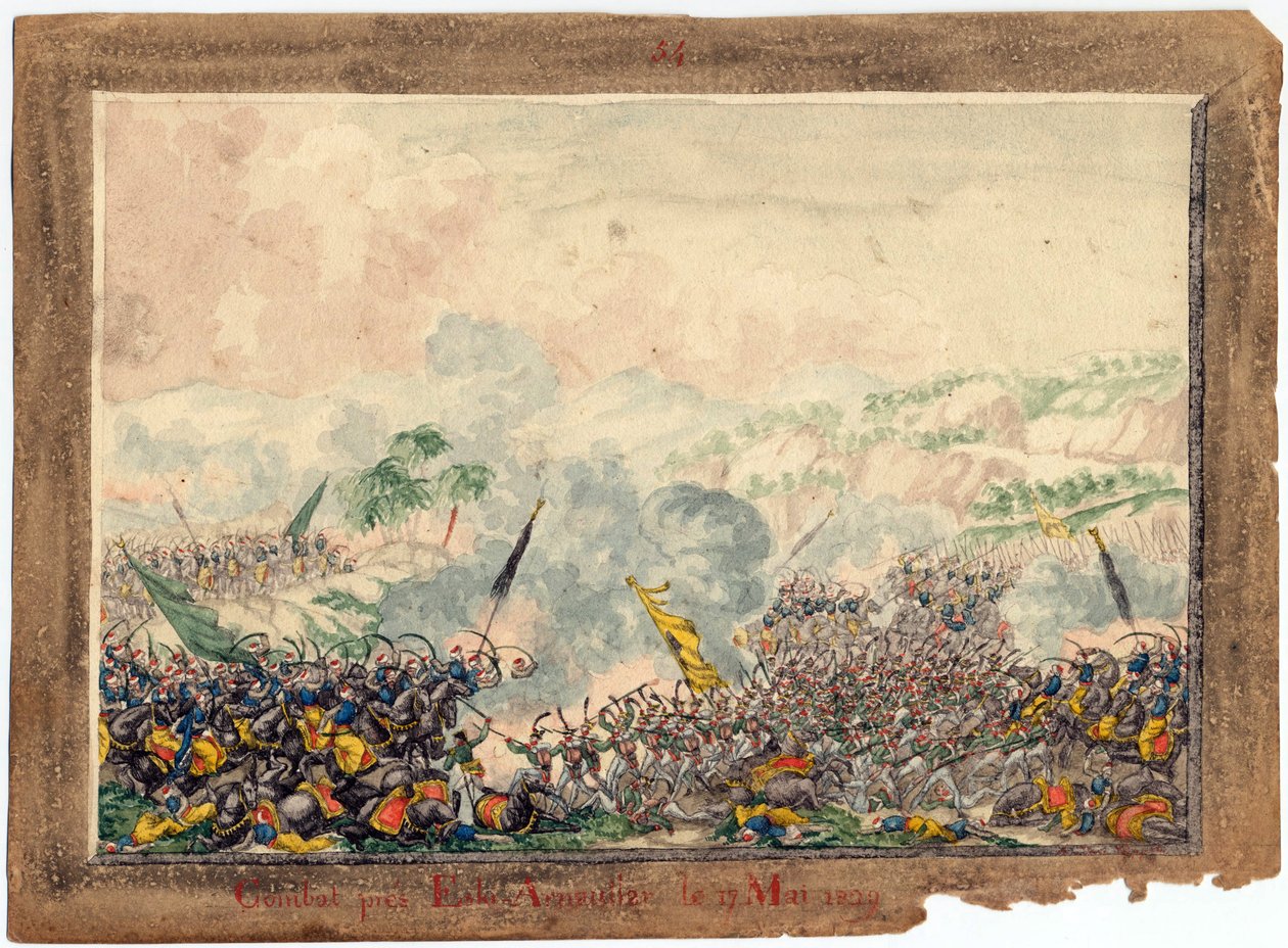 Guerre russo-turque de 1828-1829 - Bitva u Provadie v květnu 1829 - Anonym - 1829 - Akvarel na papíře - 21,8x29,8 - Soukromá sbírka od Anonymous Anonymous