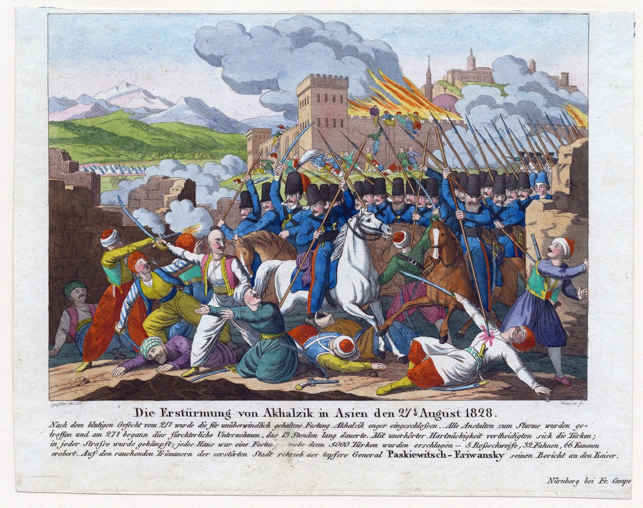 Guerre russo-turque de 1828-1829 - Útok na pevnost Akhaltsikhe (zámek Rabat) 27. od Anonymous Anonymous