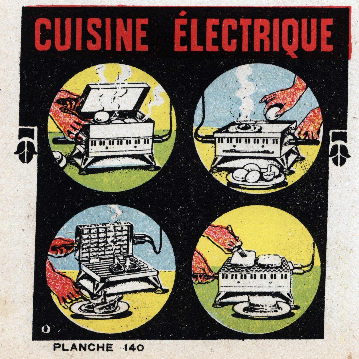 Spotřeba elektřiny v domácnosti: elektrická kuchyně s grilem. Anonymní ilustrace z roku 1925. Soukromá sbírka. od Anonymous Anonymous