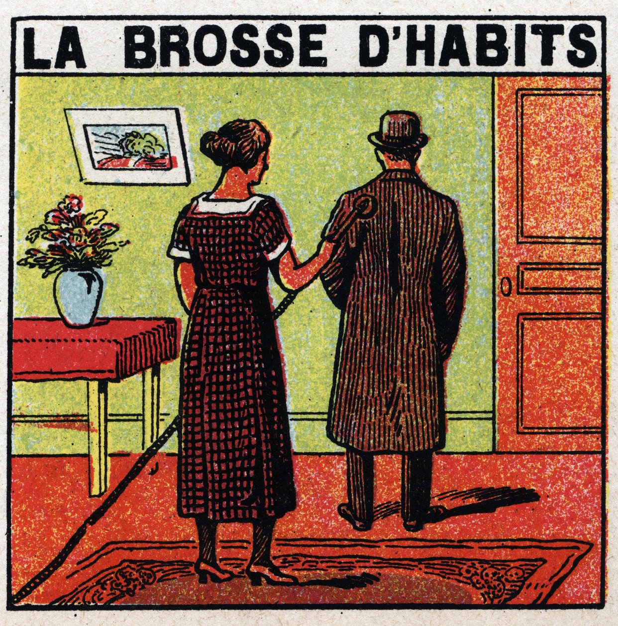 Spotřeba elektřiny v domácnosti: kartáč na prádlo. Anonymní ilustrace z roku 1925. Soukromá sbírka. od Anonymous Anonymous