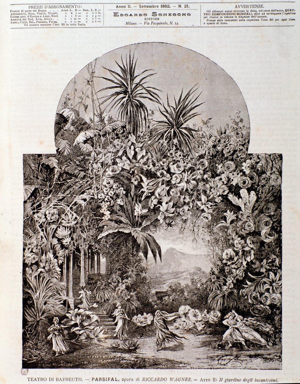 Ilustrace k opeře Parsifal od Wagnera, zastoupená v roce 1882 v divadle v Bayreuthu od Anonymous Anonymous