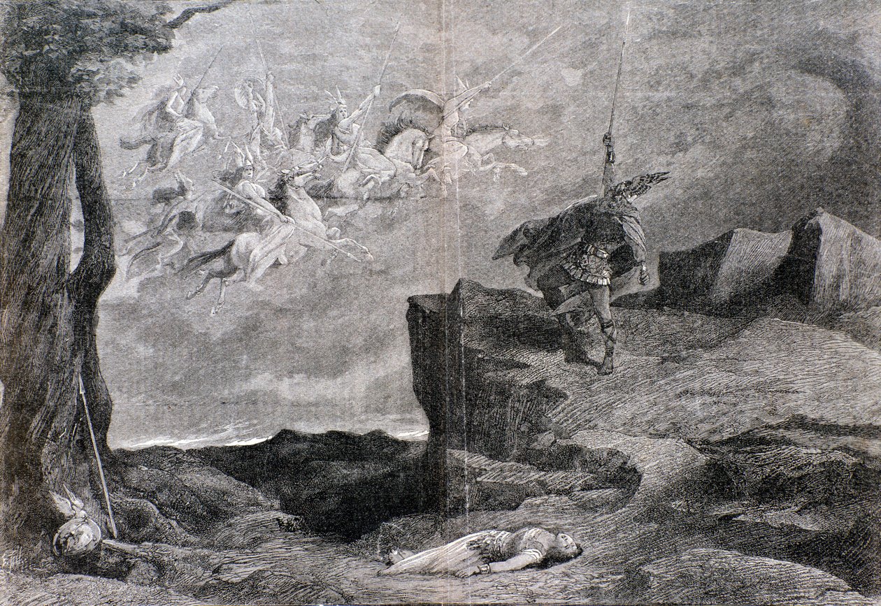 Ilustrace k opeře Valkýra v Prstenu Nibelungova od Wagnera od Anonymous Anonymous
