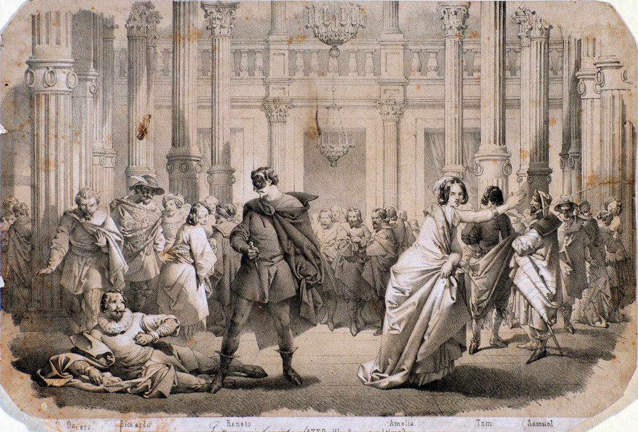 Ilustrace Maskovaný ples, opera od Giuseppe Verdiho od Anonymous Anonymous