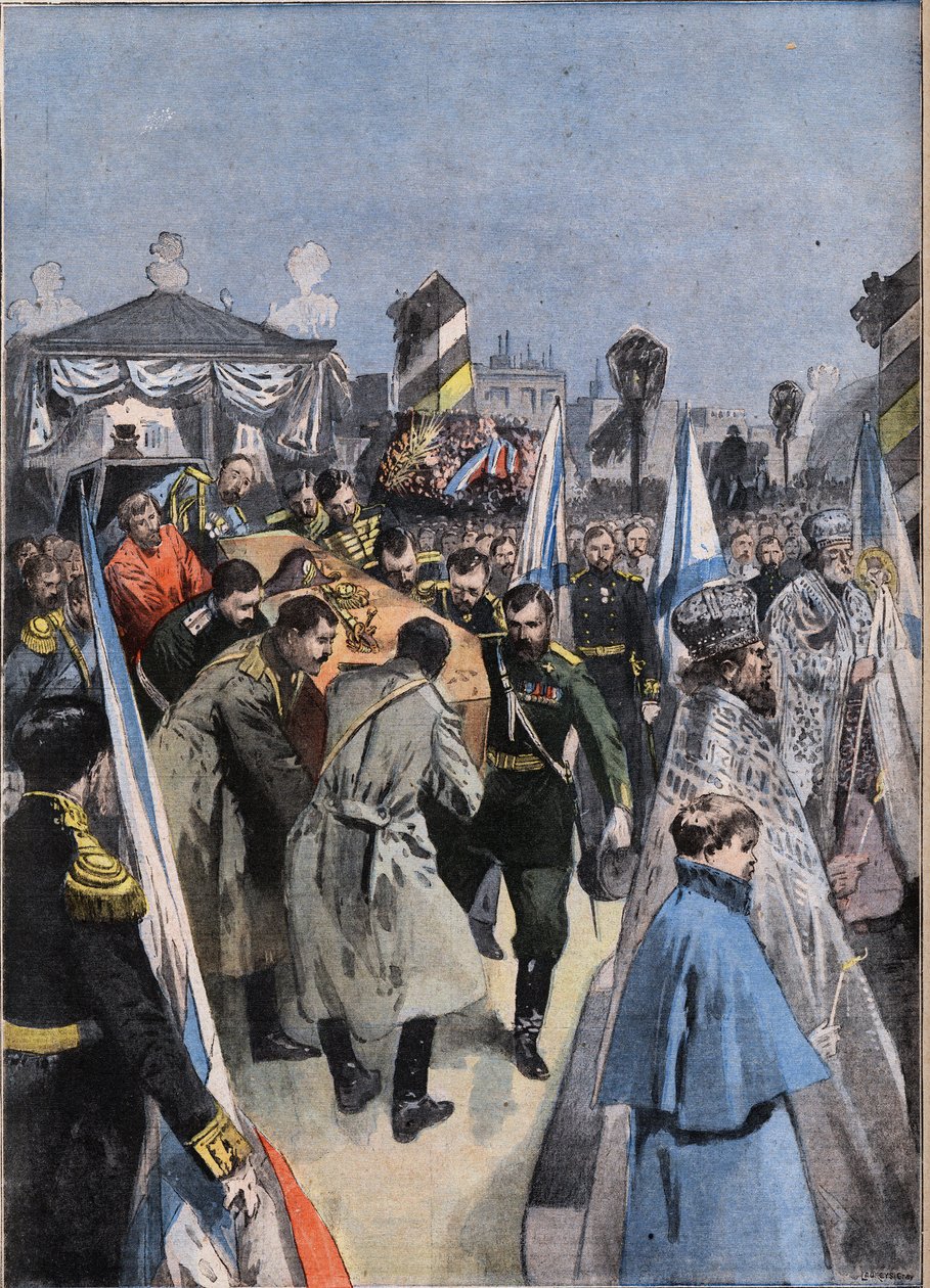 V Petrohradu (St. Petersburg) v Rusku: pohřeb velkovévody Alexandroviče (Aleksej Aleksandrovič Romanov od Anonymous Anonymous