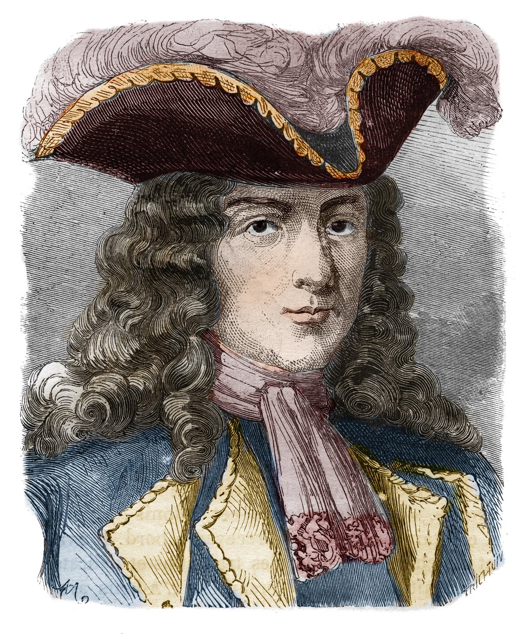 Jean-Bernard Louis de Saint Jean, baron de Pointis (1645-1707), francouzský admirál a lupič. Rytina 19. století. Soukromá sbírka. od Anonymous Anonymous