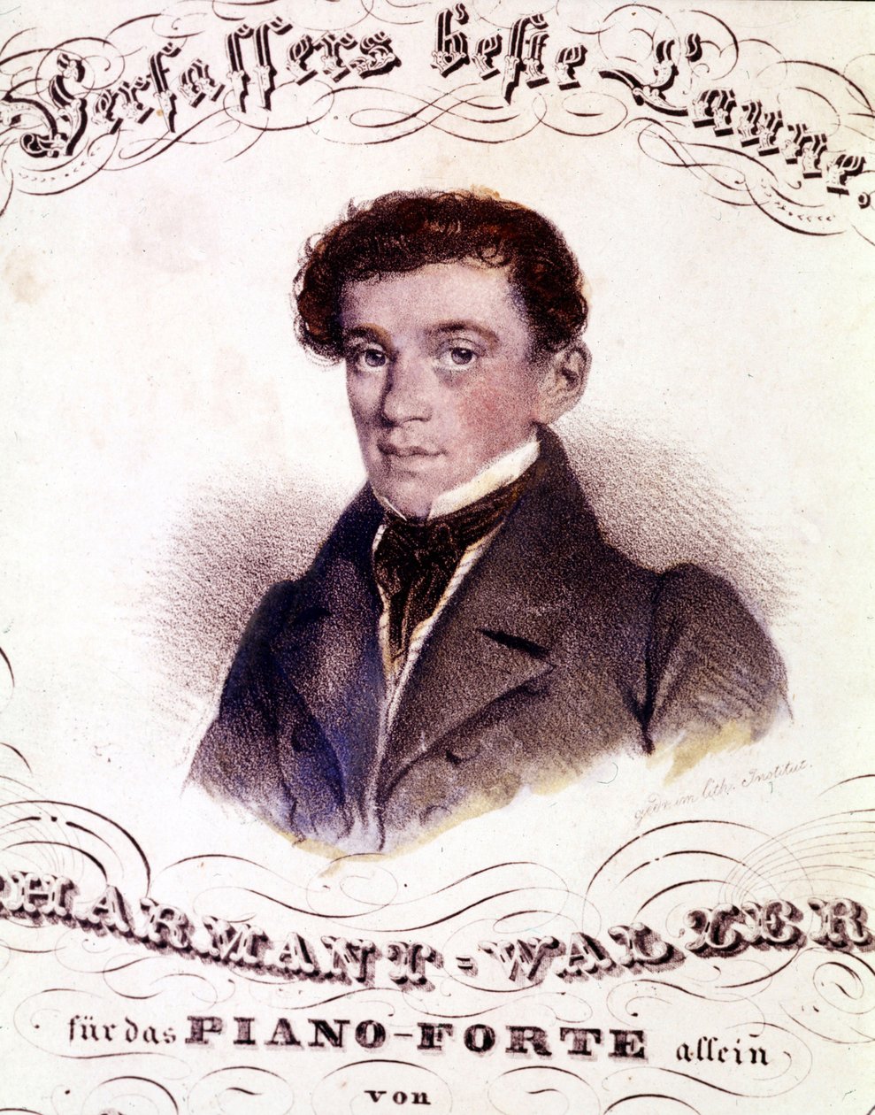 Johann Strauss starší (1804 - 1849). Portrét na přepážce. od Anonymous Anonymous