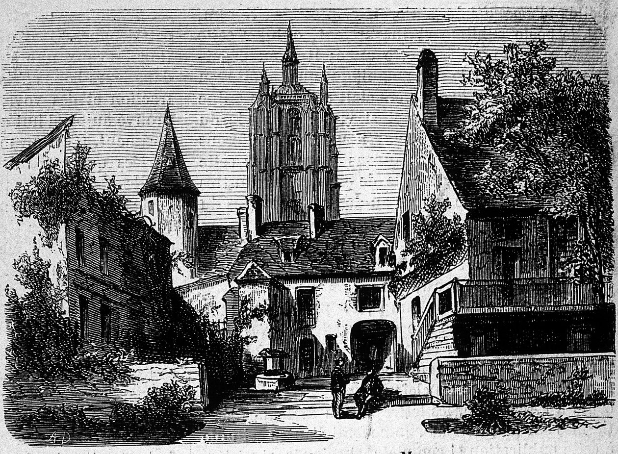 La maison au Mans od Paula Scarrona (1610-1660), francouzského spisovatele. rytina 19. století. od Anonymous Anonymous