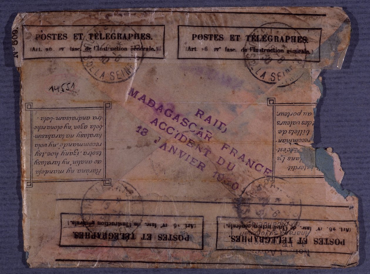 Poslední dopis z Madagaskarsko-francouzského náletu (nehoda z 18. ledna 1930) od Anonymous Anonymous