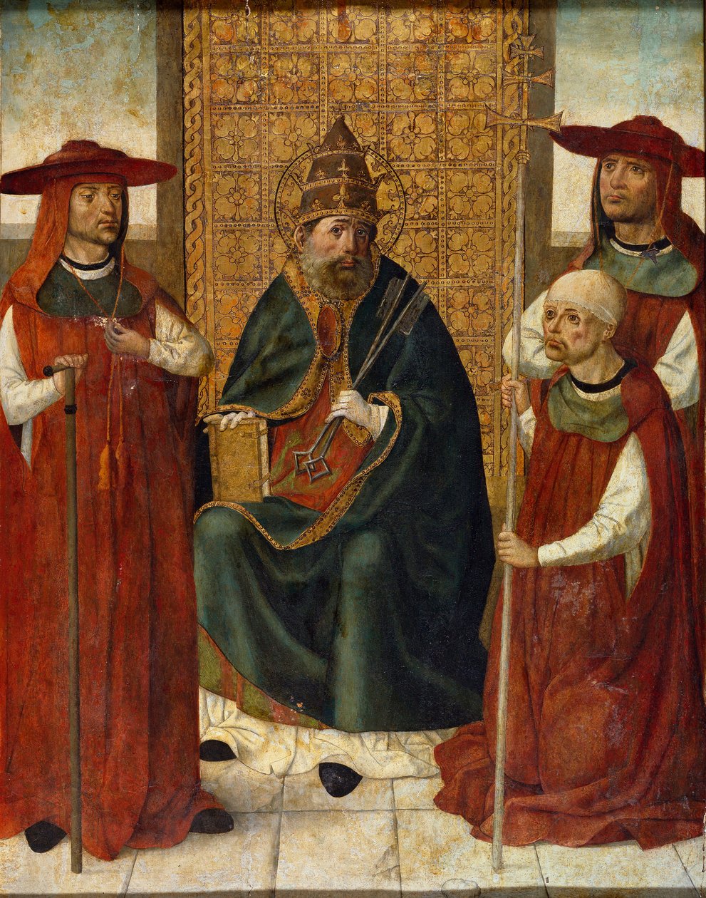 ""Kardinál Pedro Gonzalez de Mendoza se modlí vedle svatého Petra"" (Kardinál Pedro Gonzalez de Mendoza (1428-1495) se modlí před svatým Petrem) Anonymní obraz 1490-1495 Museo del Prado, Madrid od Anonymous Anonymous