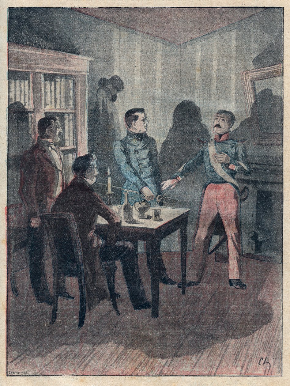 Le jure (Přísaha) od Boriese – rytina ve „Velké historické a dramatické vyprávění čtyř seržantů z La Rochelle““ od Julese Beaujointa – asi 1900 od Anonymous Anonymous