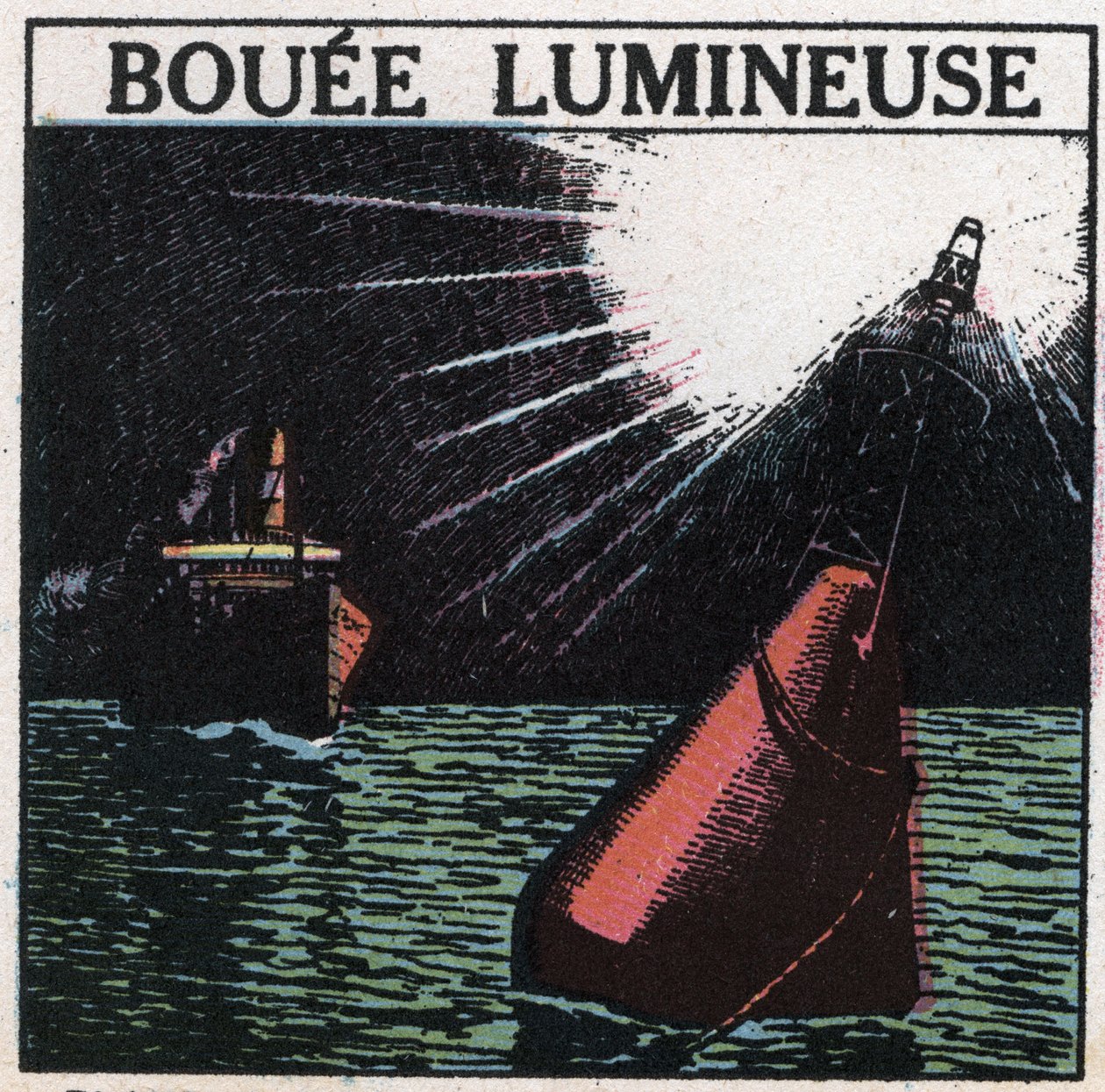 Světelné signály: světelná bóje. Anonymní ilustrace z roku 1925. Soukromá sbírka. od Anonymous Anonymous