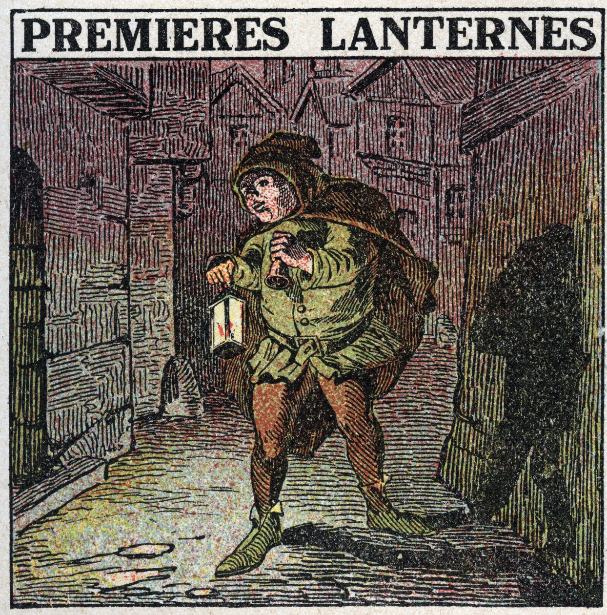 Světelné zdroje: první lucerny v raném středověku. Anonymní ilustrace z roku 1925. Soukromá sbírka. od Anonymous Anonymous