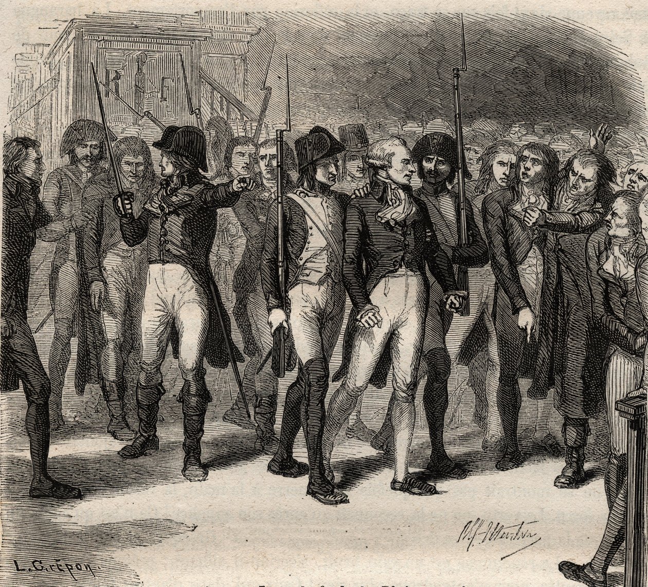 Maximilien Robespierre a jeho spoluobvinění zatčeni v Konventu v roce 1794 Soukromé lepidlo od Anonymous Anonymous