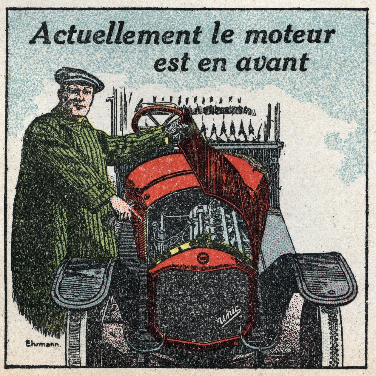 Mechanická trakce: motor z 20. let je před námi. Anonymní ilustrace z roku 1925. Soukromá sbírka. od Anonymous Anonymous