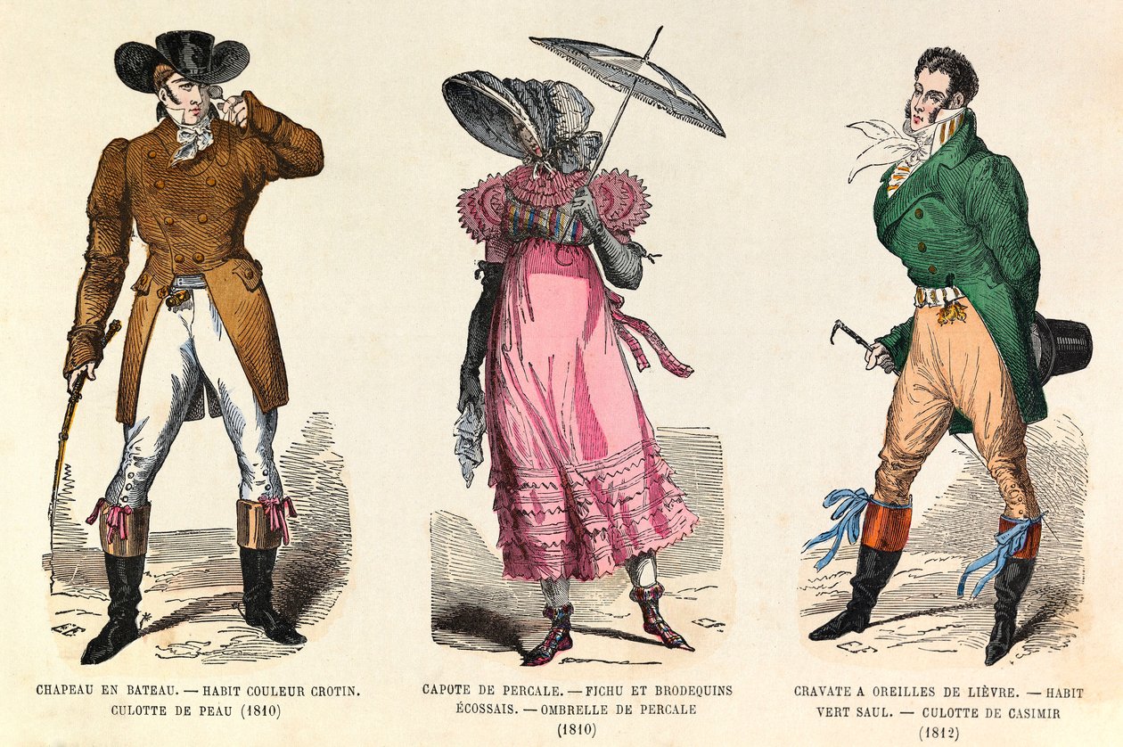 Pánské a dámské kostýmy v letech 1810 až 1812 v Paříži (vláda císaře Napoleona I.) - soukromá sbírka od Anonymous Anonymous