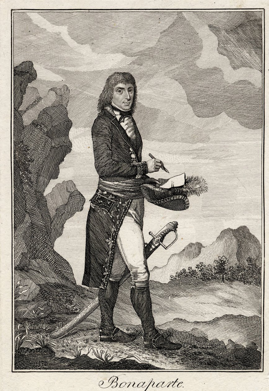 Napoleon Bonaparte - Anonym - 1797 - Mědirytina - 16,2x11,1 - Soukromá sbírka od Anonymous Anonymous