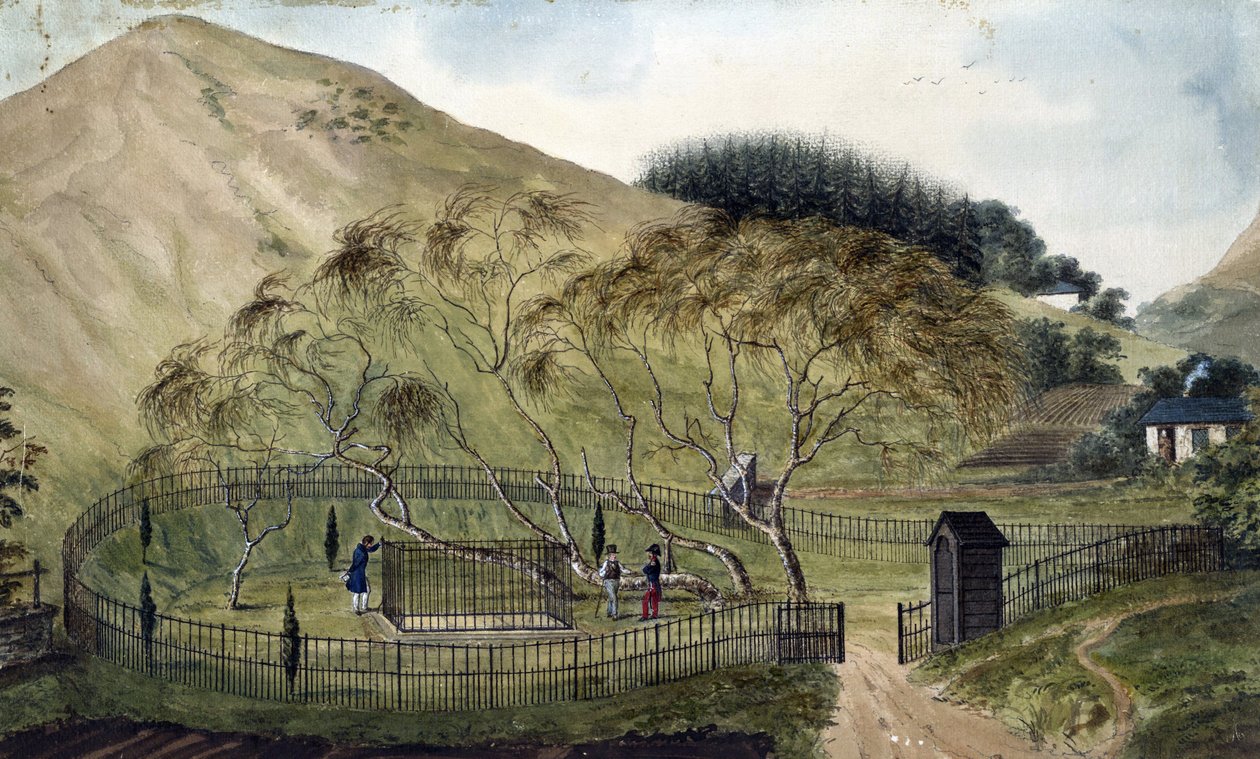 Napoleonovo pohřebiště na Svaté Heleně - Anonym - 1833 - Akvarel na papíře - 67,6x115,3 - Soukromá sbírka od Anonymous Anonymous