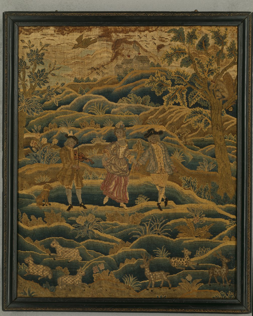 Jehlový obraz, cca 1750 (vlna, hedvábí a plátno) od Anonymous Anonymous