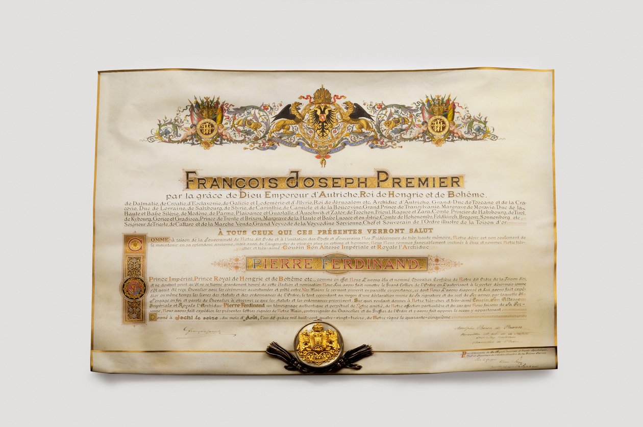 Řád zlatého rouna: Rakouské zlaté rouno - Diplôme d