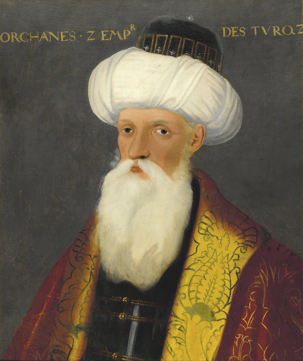 Orhan, Orkhan ou Urchan - Portrét Orhana I. (1281-1362), sultána Osmanské říše par Anonymous, počátek 19. stol. - Olej na plátně, 65x54 - Soukromá sbírka od Anonymous Anonymous
