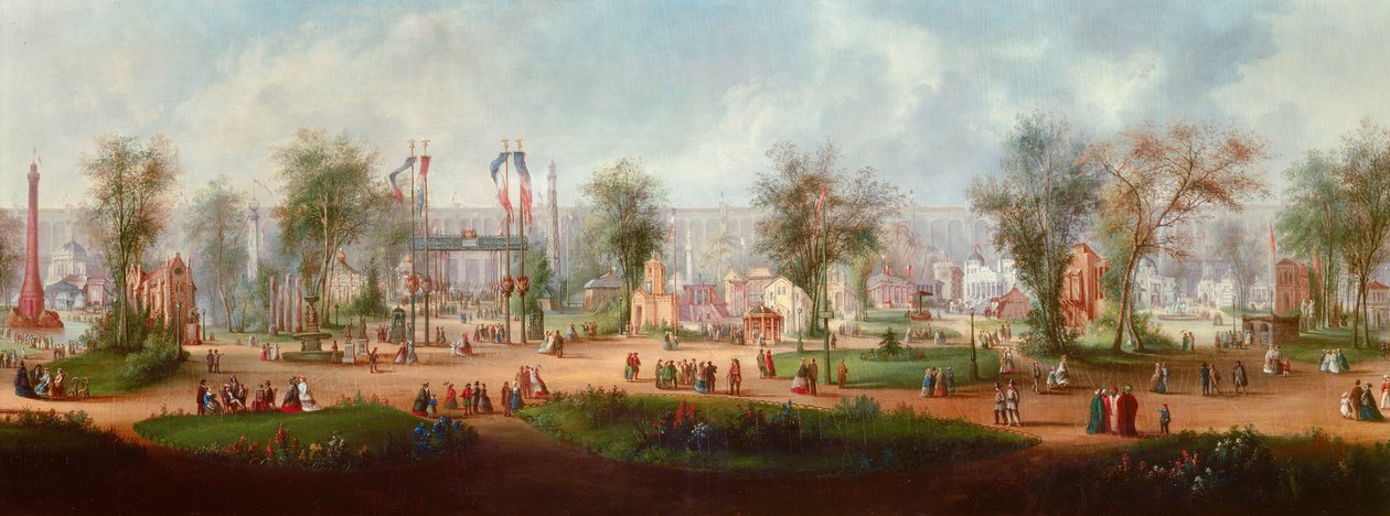 Panoramatický pohled na světovou výstavu 1867 v Paříži Anonymní obraz. Slunce 1867. 0,49x2,9 m Paříž, Musee Carnavalet od Anonymous Anonymous