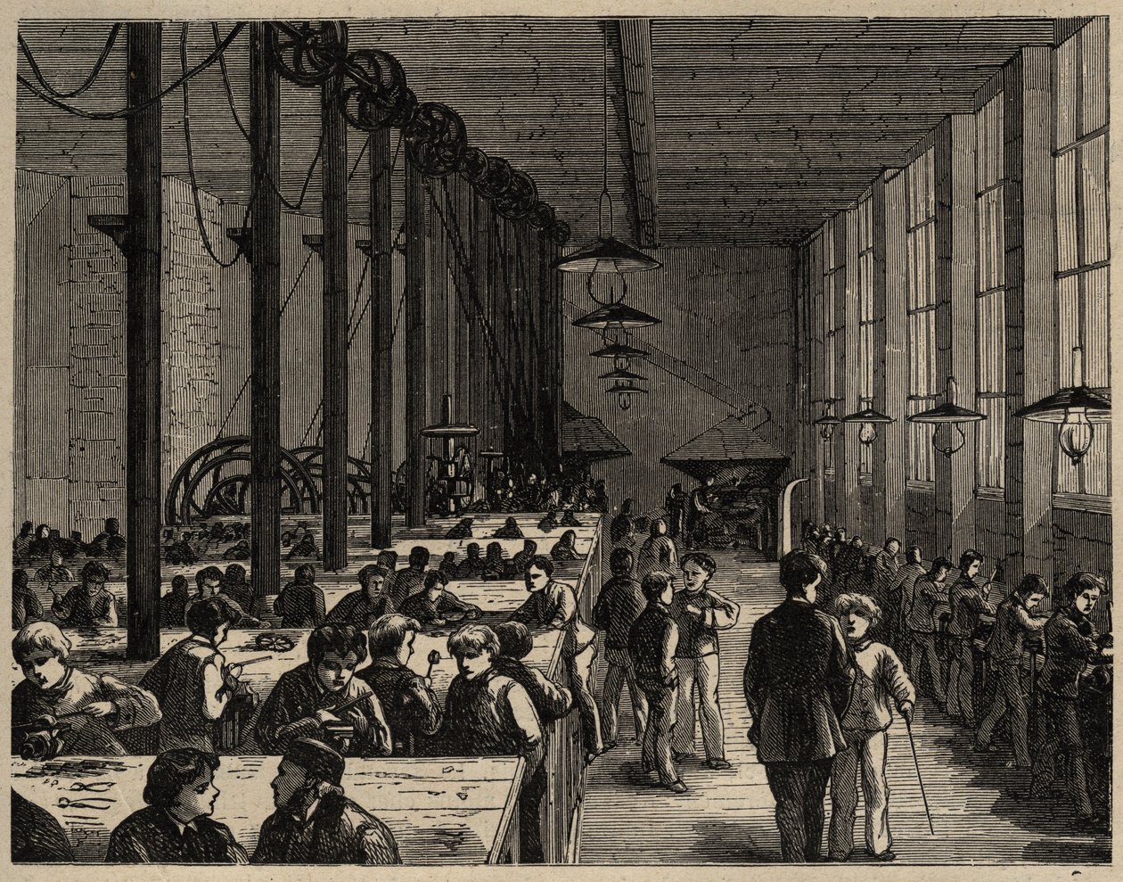 Paris, Odborná obecní škola Diderot - rytina 1890 od Anonymous Anonymous