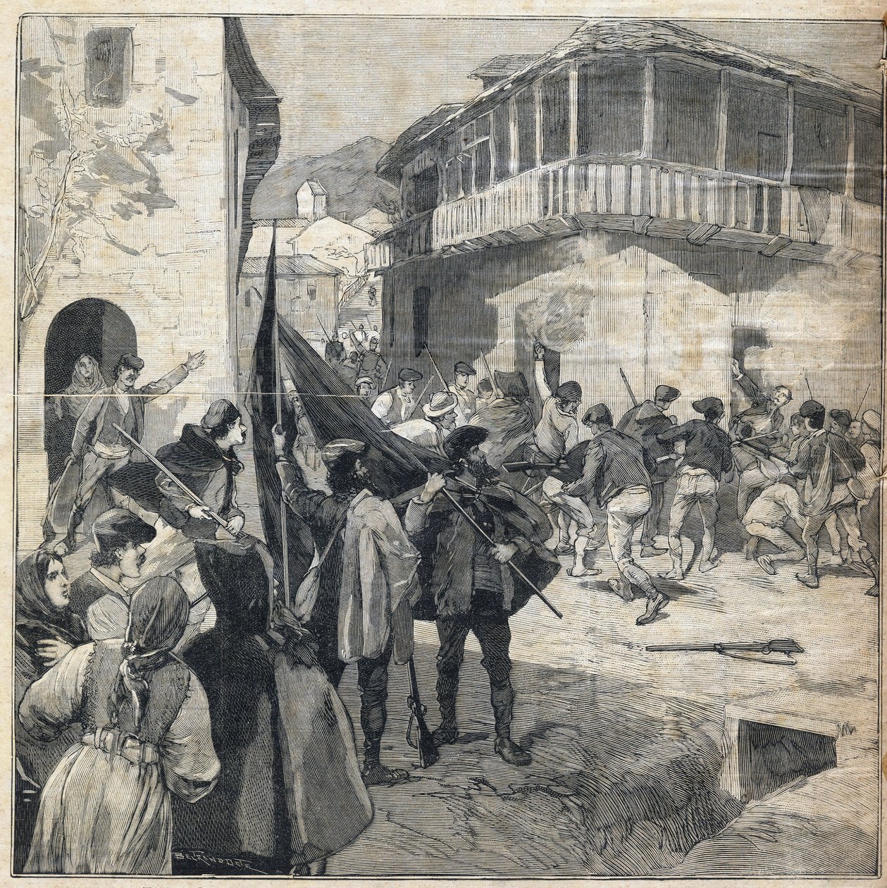 Povstání rolníků na Sicílii. Rytina v „“Le Petit Parisien““ dne 31.12.1893. od Anonymous Anonymous