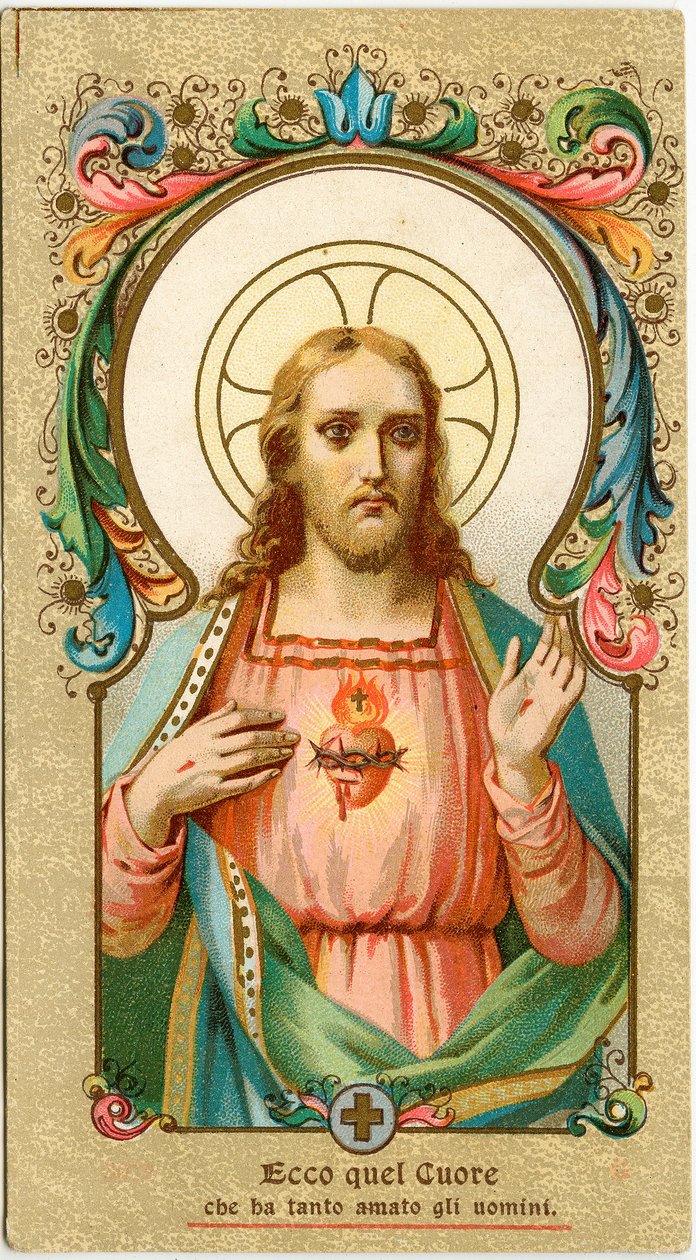 Zbožný obrázek: Sacred Heart (chromolitografie) od Anonymous Anonymous