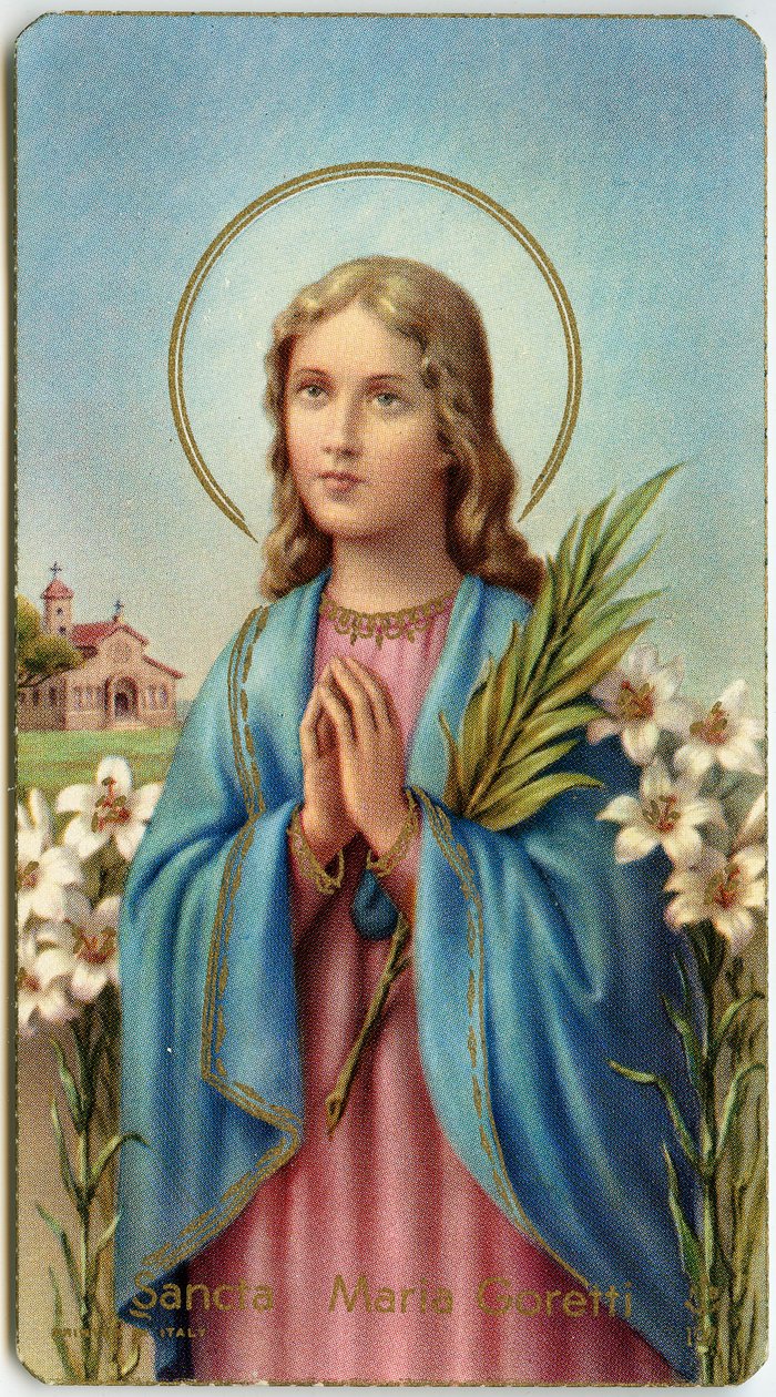 Zbožný obraz: Maria Goretti Italská panna-mučednice (chromolitografie) od Anonymous Anonymous