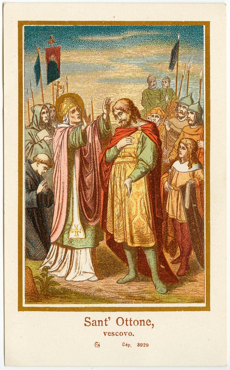 Zbožný obrázek: Saint Othon I Eveque of Bamberg (rytina) od Anonymous Anonymous