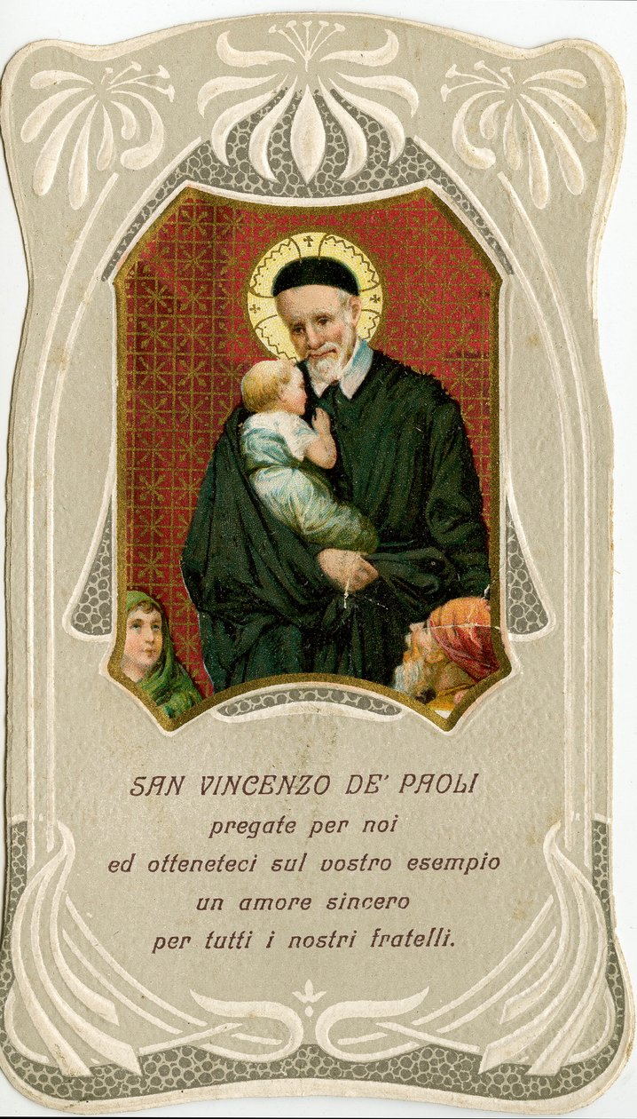 Zbožný obrázek: St Vincent de Paul (chromolitografie) od Anonymous Anonymous