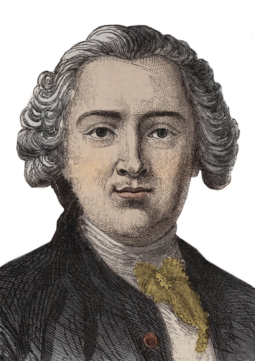 Portrét Rytina Clauda Adriena (Claus- Adrien) Helvetius (1715-1771) anglický filozof - rytina od Anonymous Anonymous