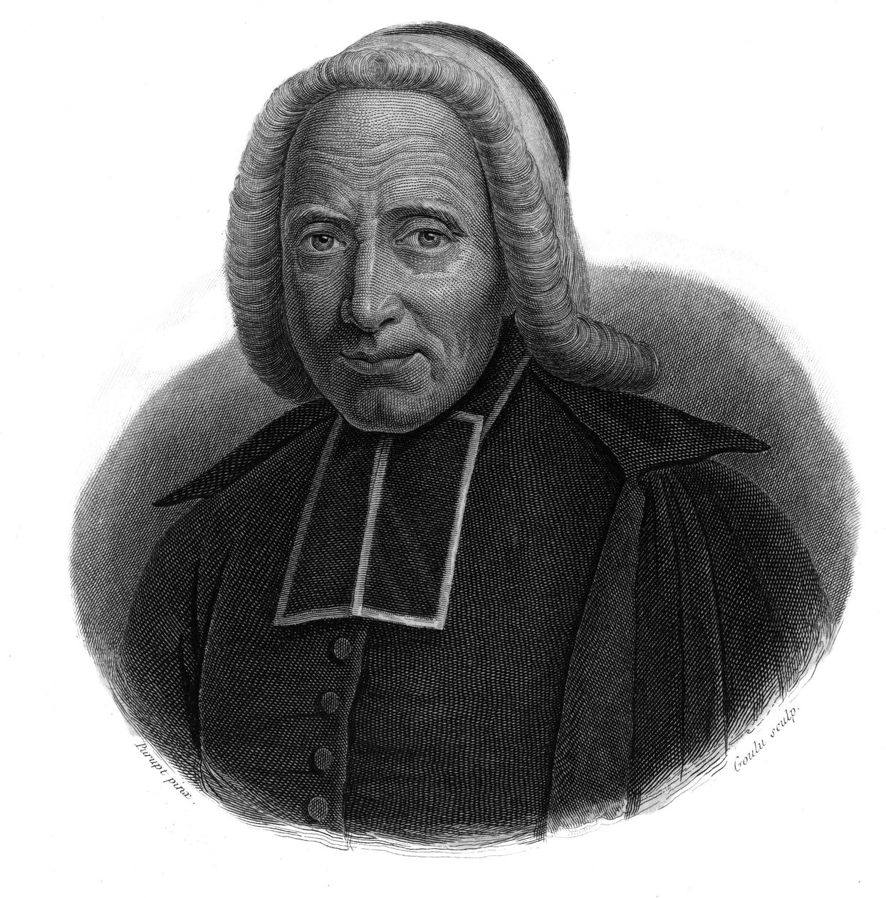 Portrét abbého Jeana Godinota (1661-1749) v „“ Portréty a historie užitečných mužů: mužů a žen všech zemí a všech podmínek, kteří získali práva na uznání mužů“ vydaný a propagovaný Societe Montyon a Franklin v roce od Anonymous Anonymous