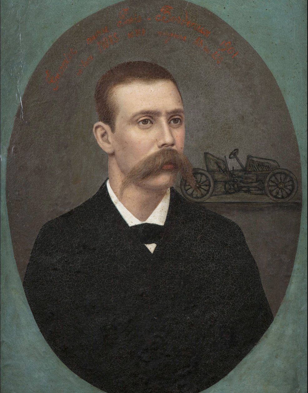 "Portrét francouzského závodního automobilového závodníka Henriho Fourniera (1871-1919)"" Anonymní obraz 1901 Soukromá sbírka od Anonymous Anonymous