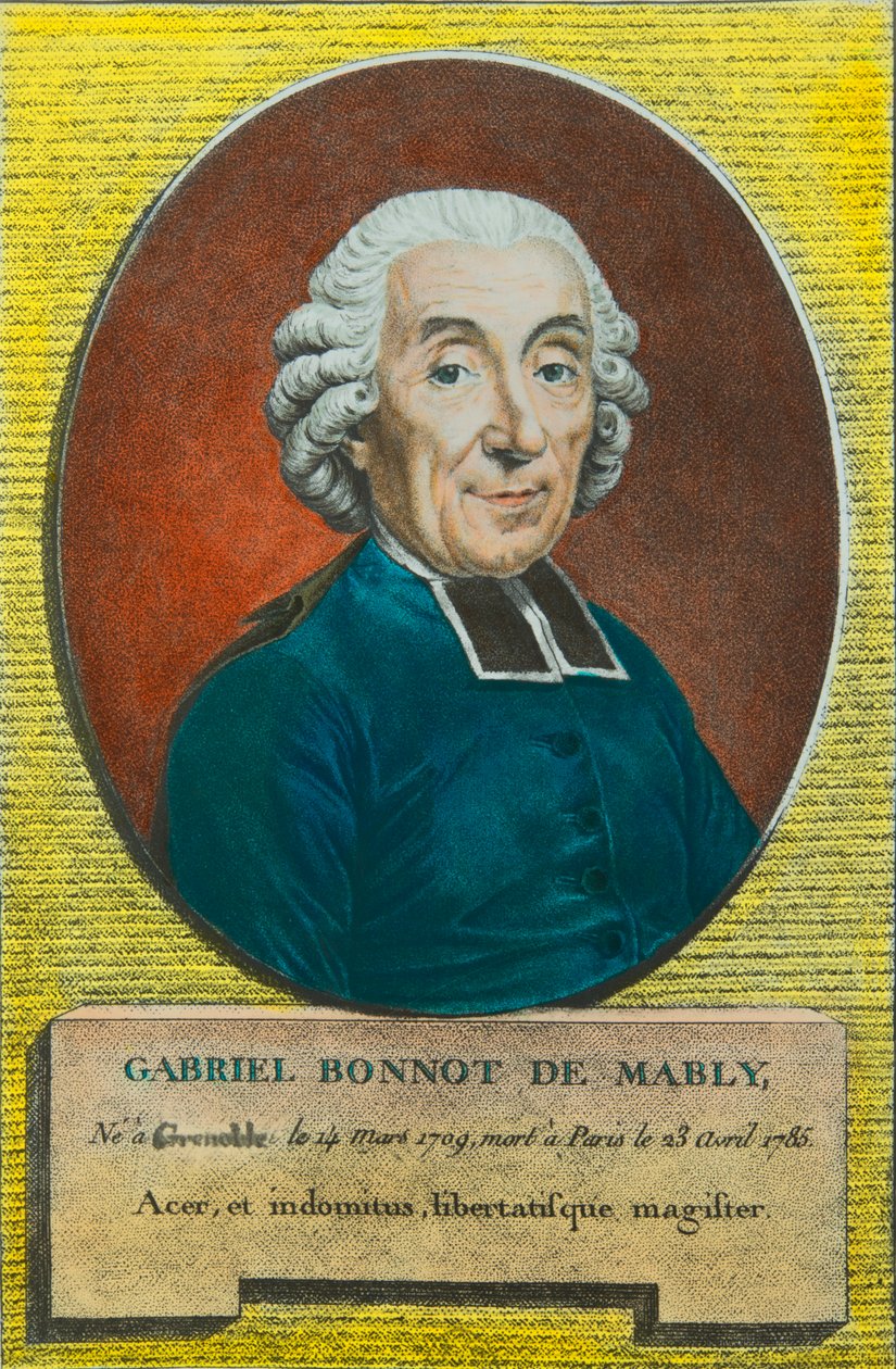 Portrét abbé Gabriel Bonnot de Mably (1709-1785) filozof a předchůdce utopického socialismu, sbírka Privee od Anonymous Anonymous