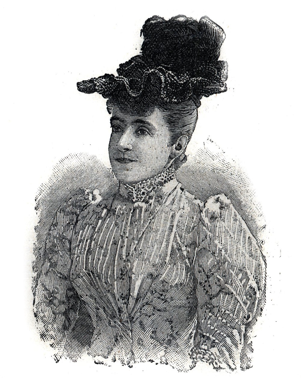Portrét Adeliny Patti (1843-1919), italské zpěvačky. Gravírování „“Le Petro Parisien““ od Anonymous Anonymous