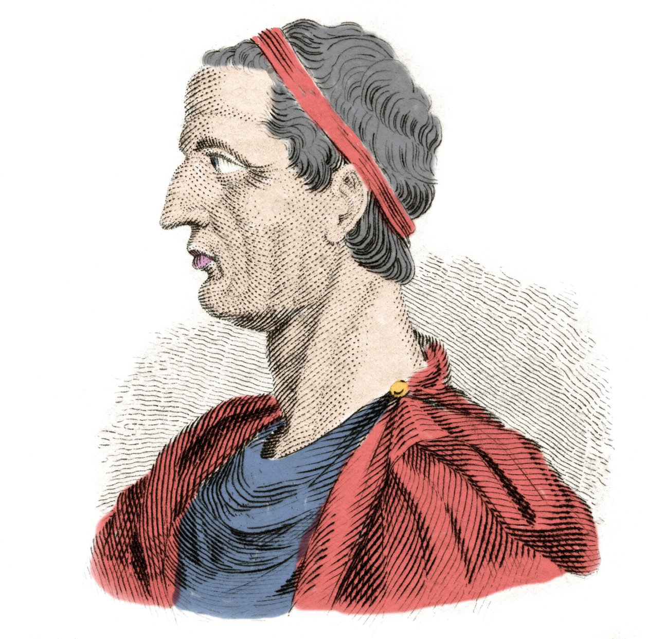 Portrét Ancus Marcius (Anco Marzio), čtvrtý ze sedmi legendárních králů starověkého Říma. Získal zpět z -641 na -616. Rytina 19. století. milánský od Anonymous Anonymous