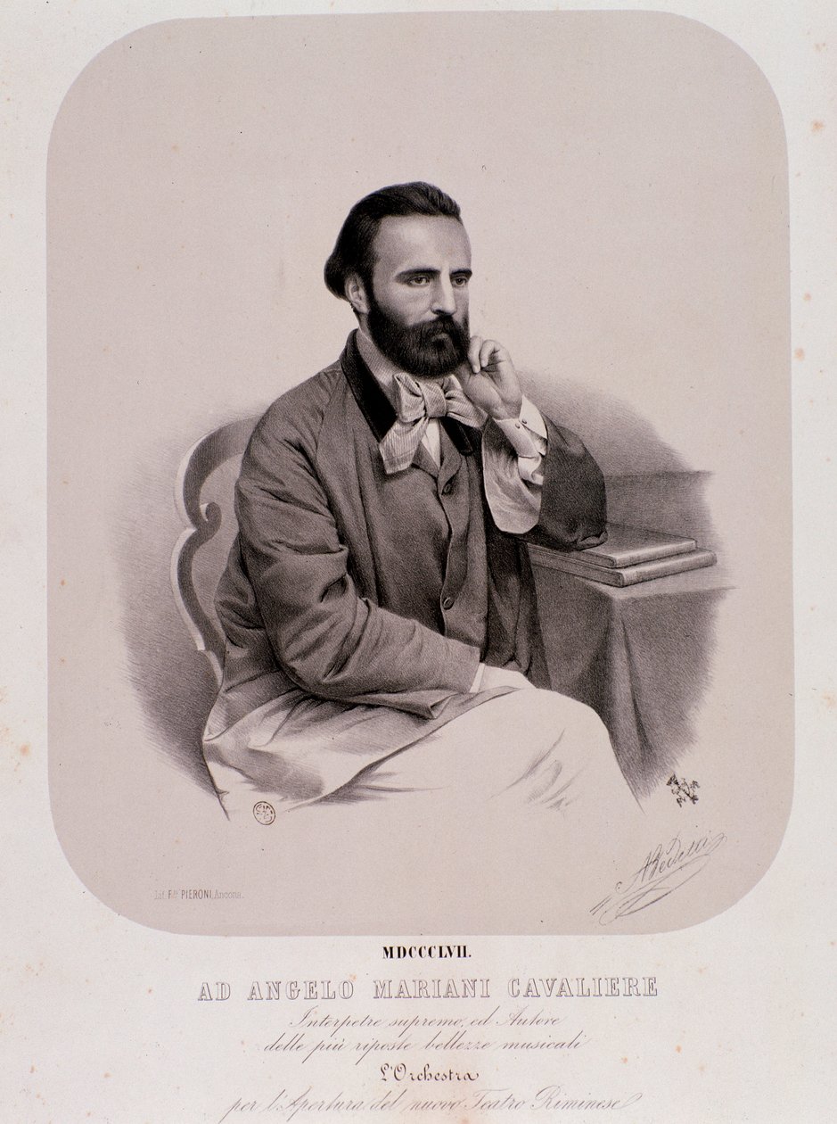 Portrét Angela Marianiho (litografie od Anonymous Anonymous