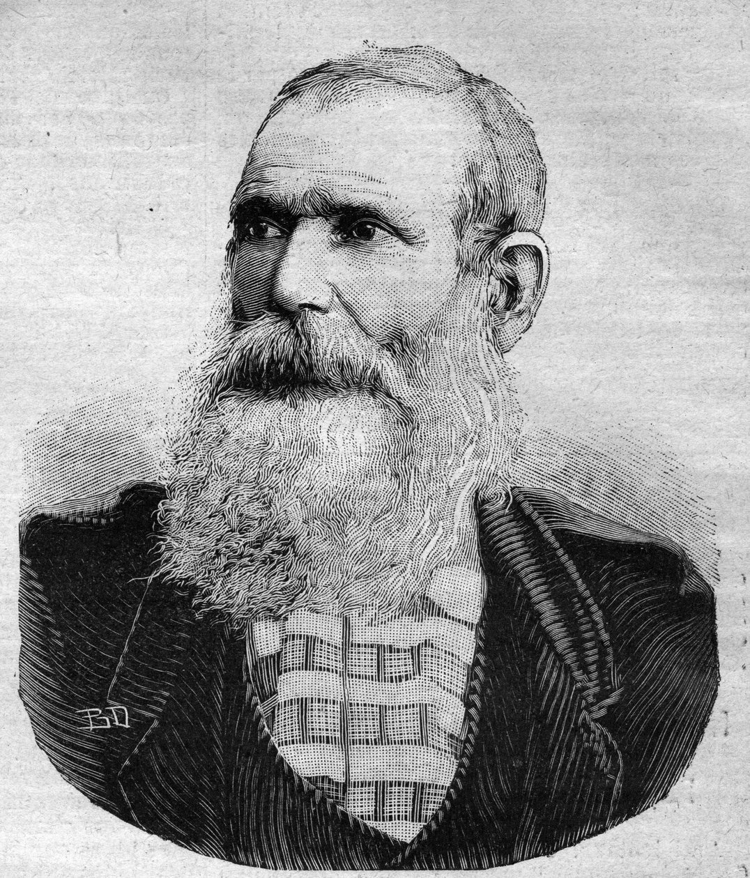 Portrét Antoina Bonelliho, známého jako „Bellacoscia“, korsického bandita. Rytina „“Le Peute Parisien“ od Anonymous Anonymous