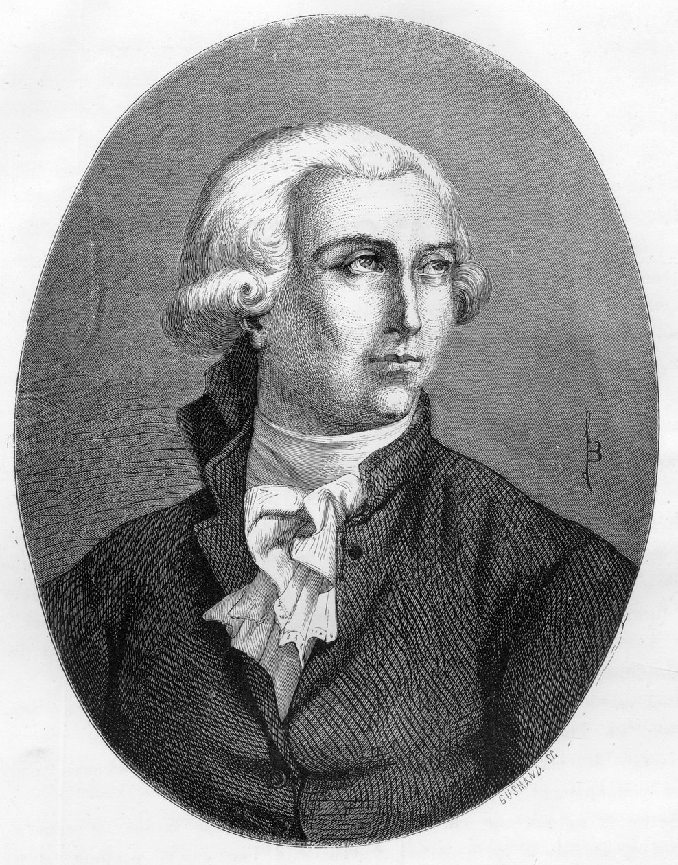 Portrét Antoina Laurenta Lavoisiera (1743-1794), francouzského chemika - rytina z roku 1863 v „Le Livre Rouge - Histoire De L