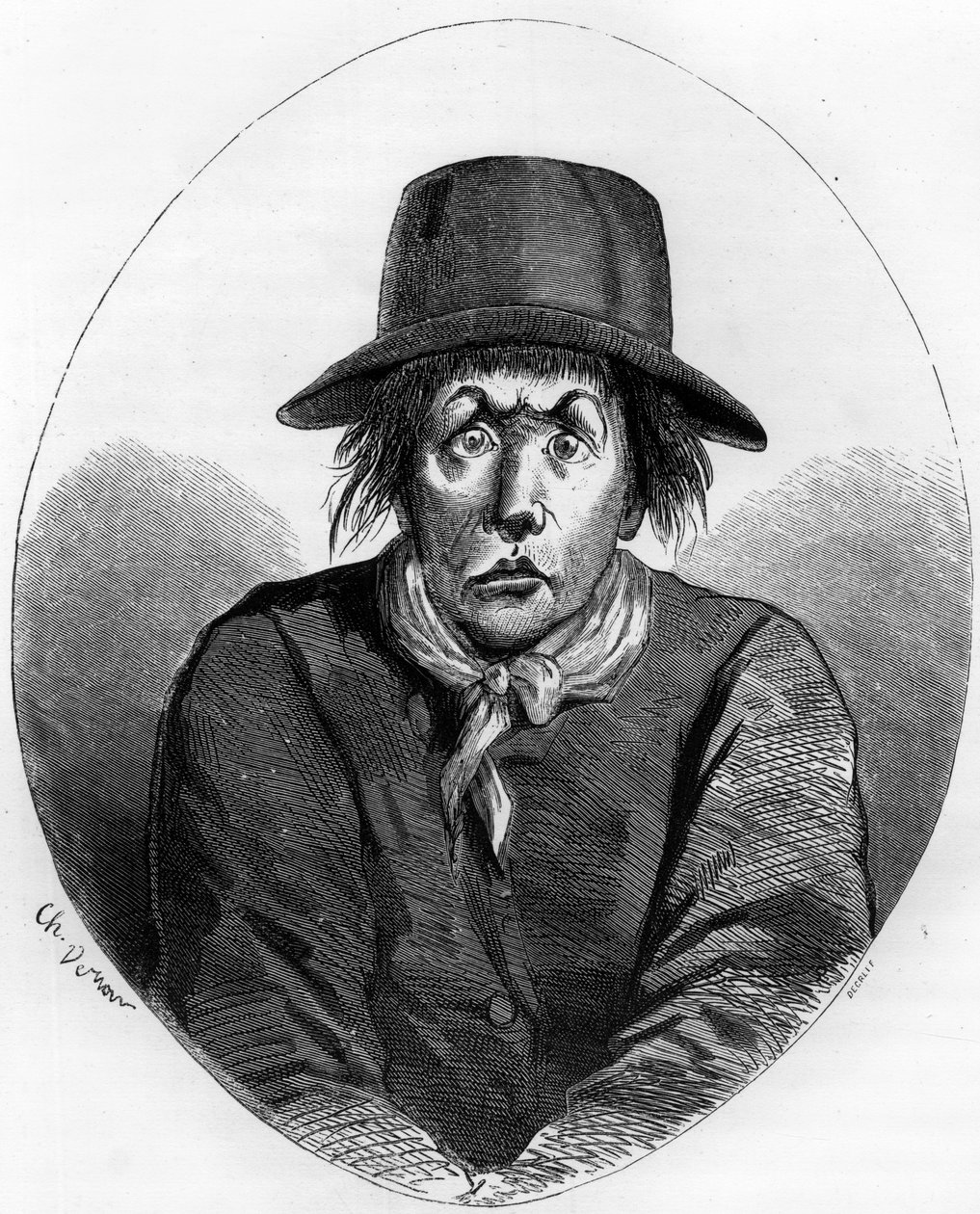 Portrét Antoina Simona (1736-1794), mistra ševce a francouzského revolučního strážce Ludvíka XVII. v chrámu v roce 1793 – rytina z roku 1863 v „Červené knize – Histoire De L