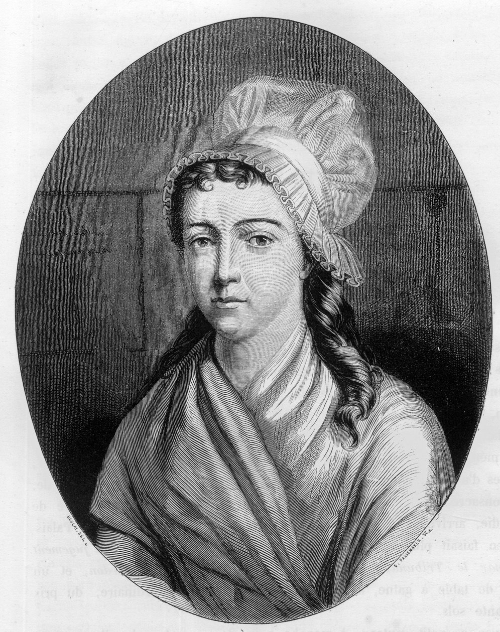Portrét Charlotte Corday (1768 - 1793) - rytina z roku 1863 v „Le Livre Rouge - Histoire De L