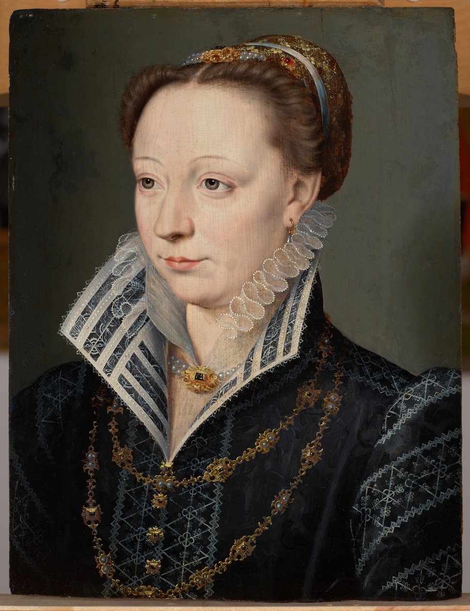 Portrét Claude Catherine de Clermont-Tonnerre, vévodkyně z Retzu (1543–1603), kolem roku 1571 (olej na panelu) od Anonymous Anonymous