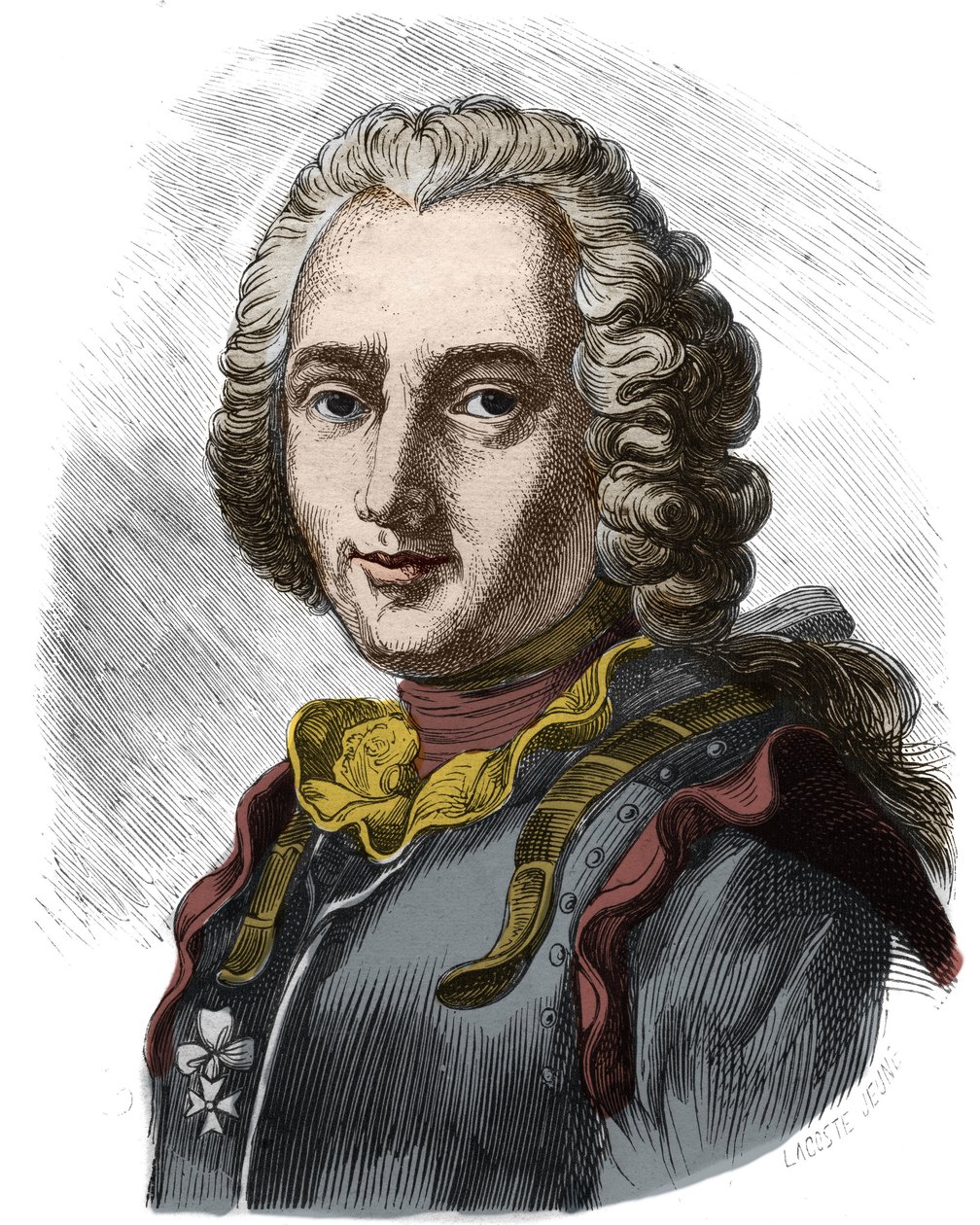 Portrét Clauda, rytíře, tehdejšího hraběte z Forbinu (1656 - 1733), francouzského námořníka. Rytina 19. století. Soukromá sbírka. od Anonymous Anonymous