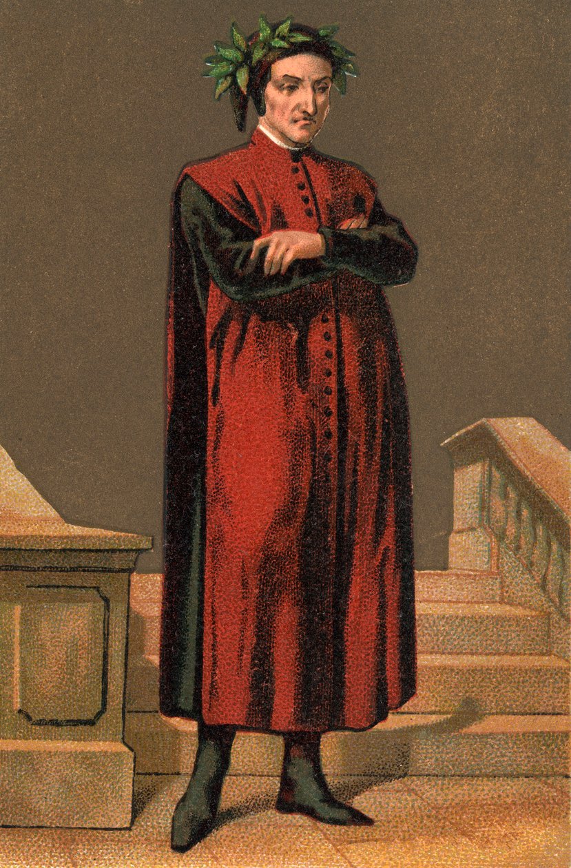 Portrét DANTE ALIGHIERIHO (1265-1321) italského básníka. od Anonymous Anonymous