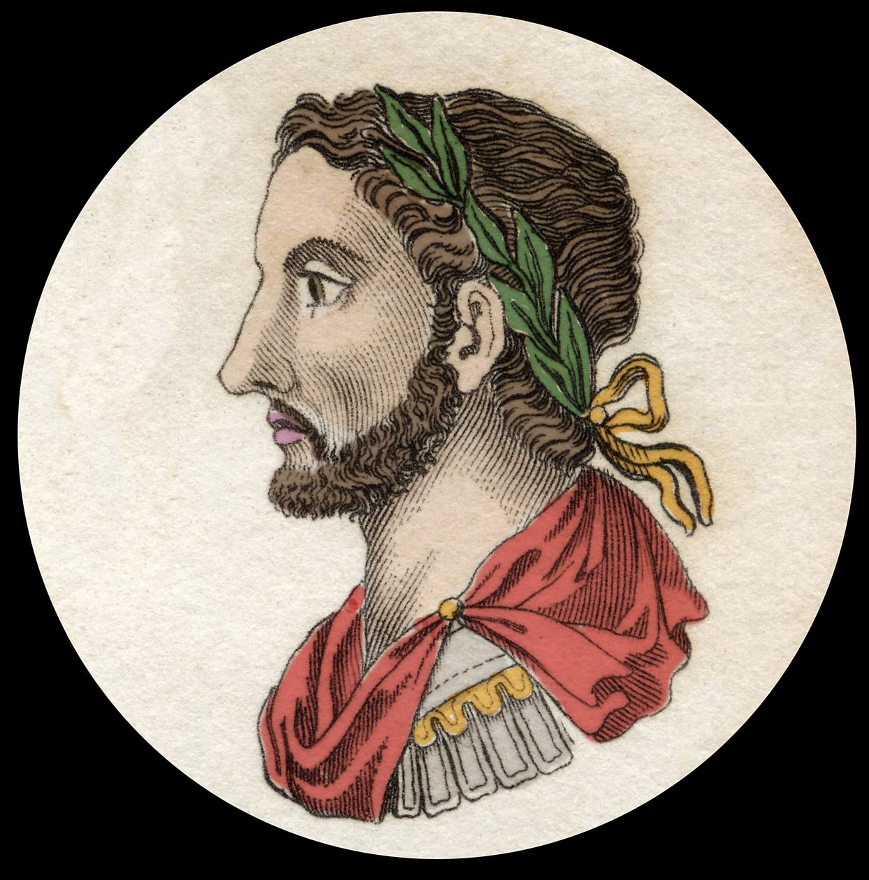 Portrét císaře Antonina Pia (86-181). Rytina 19. století. milánský od Anonymous Anonymous